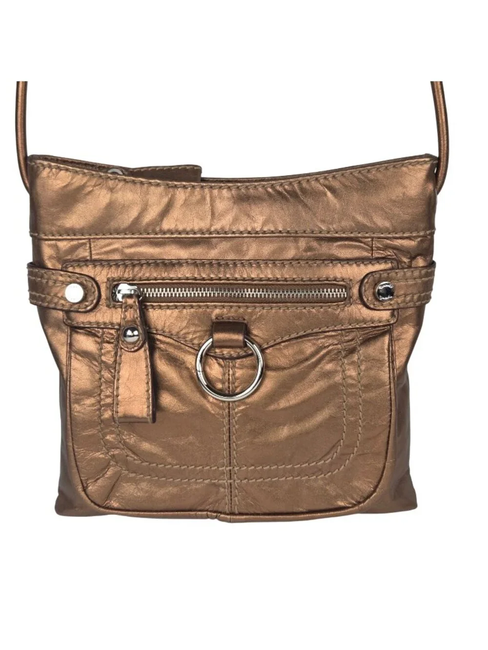 Tignanello Genuine Leather Crossbody Bag Bronze 10